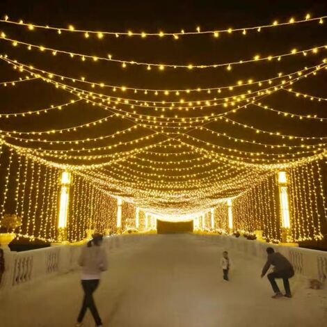 LED-Lichterkette, 100 m, 1000 LEDs, IP44 wasserdichte Weihnachts-Lichterkette mit Fernbedienung und Timer, 8 Modi, Party-Dekoration für Weihnachten, Geburtstag, Hochzeit, Wohnzimmer, Warmweiß (1/5)
