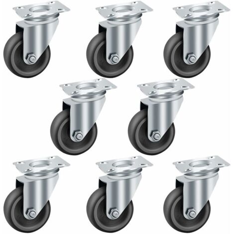 x 50 mm drehbare Transportrollen für schwere Lasten, schwenkbare Räder, Möbelrollen (1/5)