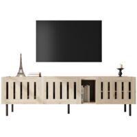 1604047cm Lowboards,Minimalistischer TV-Schrank,TV-Ständer aus Naturholz,Schrank mit durchbrochenem Design,TV-Board Geeignet für 65-Zoll-Fernseher,MDF