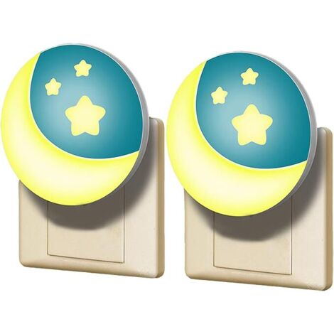 Nachtlicht Steckdose Kinder 2 Stück Dämmerungssensor Steckdosenlicht Orientierungslicht Stilllicht Baby Erstausstattung Neugeborene Schlummerleuchten Mond [Energieklasse F] (1/5)