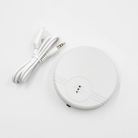 Wassermelder, Wasseralarm mit Batterie, 135dB Wassersensor mit 104cm Langes Kabel, Wasser Sensor Alarm, Wasserwächter für Keller, Badezimmer, Waschküche, Küchen, Weiß