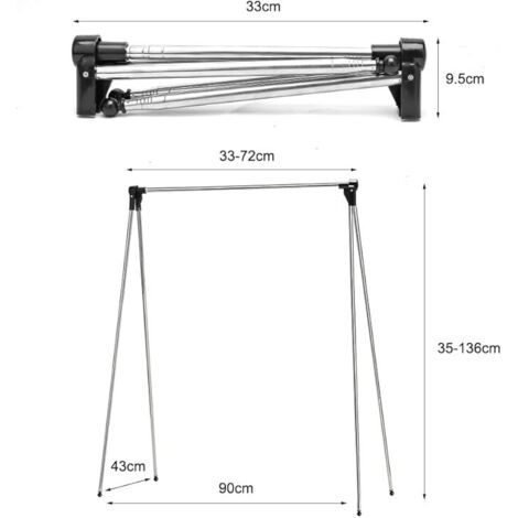 Kleiderstnder Klappbar Tragbarer, Ausziehbarer Kleiderstnge, Klein  Verstellbarer Reise-Kleiderstnder, Faltbarer Wschereck, Leicht Clothes  Rack fr Reisen, Tanz, Camping, Wandern