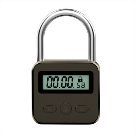 Digitale Zeitschloss, Smart Lock mit Seil, Metall Time Lock mit LCD-Display, Intelligentes Zeitschloss, Wiederaufladbares USB Sicherheits Vorhängeschloss für Verhindere schlechte Gewohnheiten