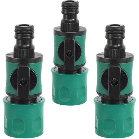 3 Stück Gartenschlauch Kupplung Schnellkupplung Extender Regulierventil Anschluss ON/OFF Verbinder Schlauchkupplung für 1/2 Zoll Garten und Haus Wasserhahn Wasserschläuche Schnellverbinder