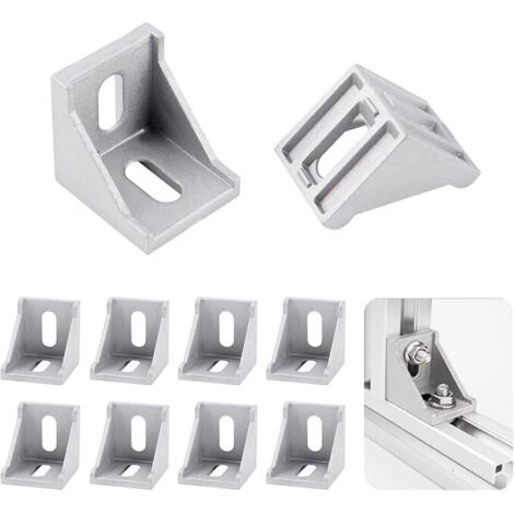 8 Stück Aluprofil Winkel 40x40 Nut 8 Aluprofil Winkelverbinder, 90 Grad Alu Befestigungsmaterial Winkel, Aluminium Befestigung L Eckwinkel Eckverbinder für Aluprofil 40x40, Strebenprofil, 3D-Drucker
