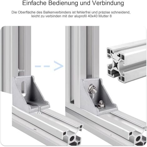 10 équerres De Connexion 40x40 Pour Profilés Aluminium - Lot, Neuf, Marque Sans Marque
