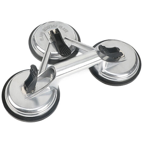Robuster Fensterheber-Saugnapf mit 3 Platten aus Aluminiumlegierung für mobile Fenster, Fliesen, Spiegel, Blech und Autobeulen, Silber (1/5)