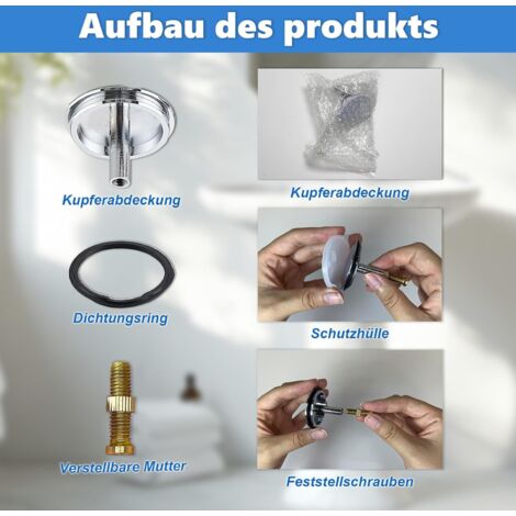 Badewannenstöpsel Für 42–46 Mm Abfluss – Aus Edelstahl & Silikon, Universell Für Spüle, Badewanne, Küche