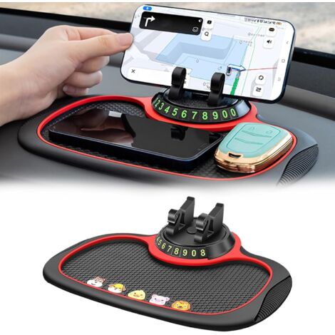 Multifunktionales Armaturenbrett-Zubehör, Anti-Rutsch-Matte für das Armaturenbrett im Auto mit um 360° drehbarer Handyhalterung für Telefone, Schlüssel, Gadgets (1/5)