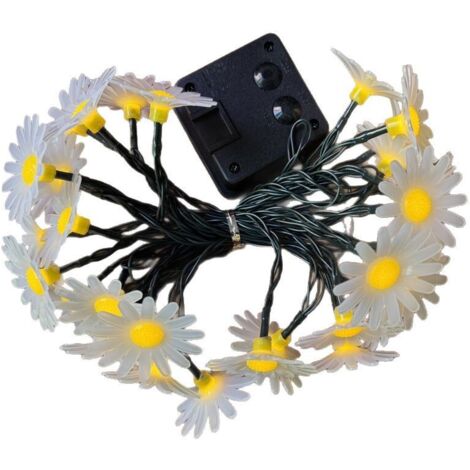 Solar Lichterketten Außen Garten Gänseblümchen Beleuchtung, 30LED Daisy Blume Solar Power Lichterketten Dekor Festival Buntes Licht Wasserdicht für Party Hochzeit Patio Weihnachten