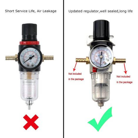DRUCKMINDERER DRUCKLUFT FILTER Wasserabscheider Manometer Regler Kompressor 1/4 EUR 14,99