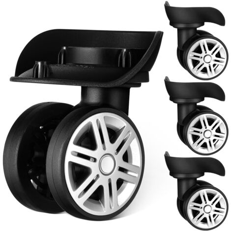 4-teiliges universelles Ersatz-Kofferrad, leise Spinnrollen für Trolleys und Gepäck, einfache Installation (1/3)