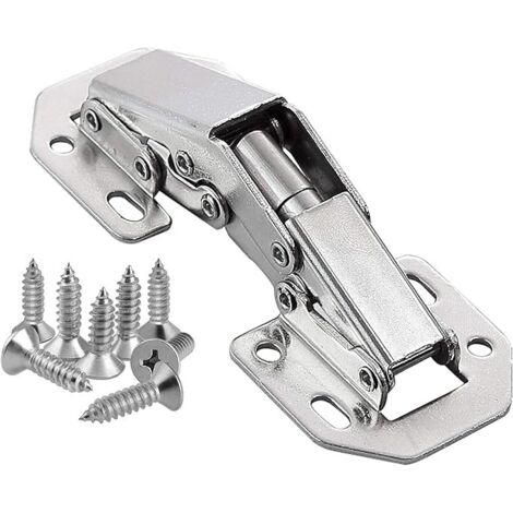 8er-Set Schranktürscharniere aus Edelstahl, 77 x 32 mm, Möbeltürwinkel 90 Grad, mit Schrauben (1/5)