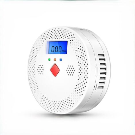 Kohlenmonoxidmelder, CO-Gasmonitor-Alarmmelder, Lauter Alarm, CO-Sensor mit LED-Digitalanzeige, für Zuhause