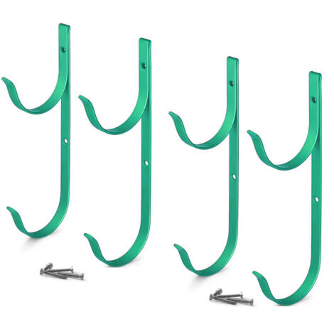 Pool Pole Hanger Premium 4pc grün Aluminium Halter Set, ideale Haken für Teleskopstangen, Skimmer, Blatt-Harken, Netze, Bürsten, Vakuumschlauch, Gartengeräte und Schwimmbad Zubehör