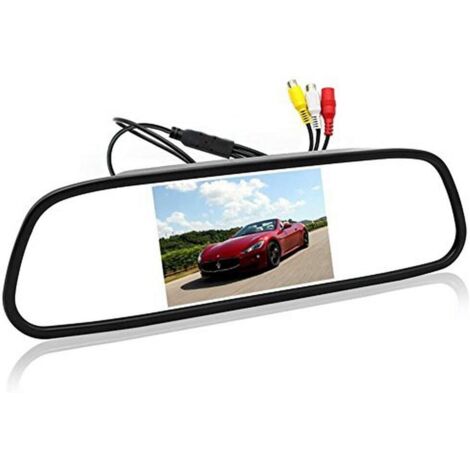 5-Zoll-TFT-Digital-Rückspiegelmonitor fürs Auto, HD-Auflösung 800 x 480, Rückfahrkamera, Parkmonitor mit 2 Videoeingängen, Front-/Rückkamera