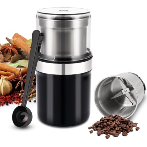 Cloer 7419 Elektrische Kaffee- und Gewürzmühle mit Edelstahl