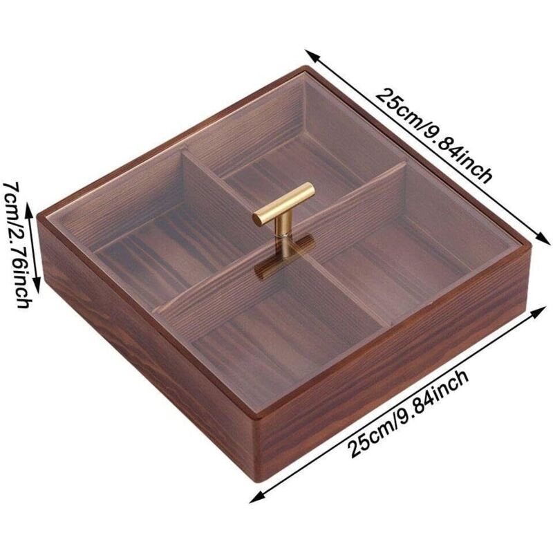 Vassoio Porta Snack 8 Scomparti Con Coperchi E Cestello Rimovibile - Organizer Per Frutta, Caramelle E Noci - Perfetto Per Feste E Picnic