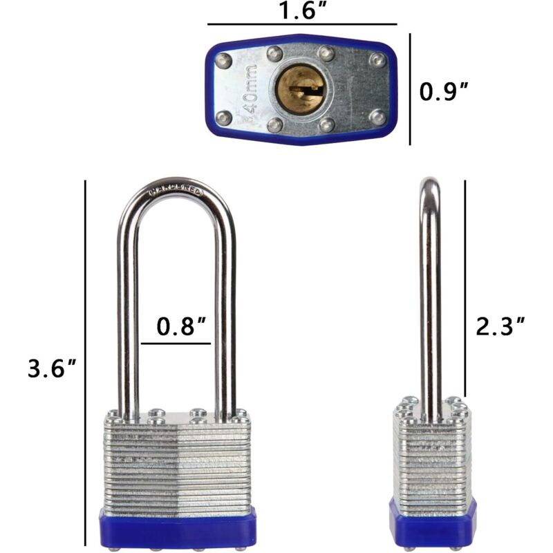 Confezione da 2 lucchetti con combinazione a 4 cifre, in metallo, ad arco lungo, ripristinabili, resistenti alle intemperie, per porte, giardini, recinzioni, garage, capannoni, palestre