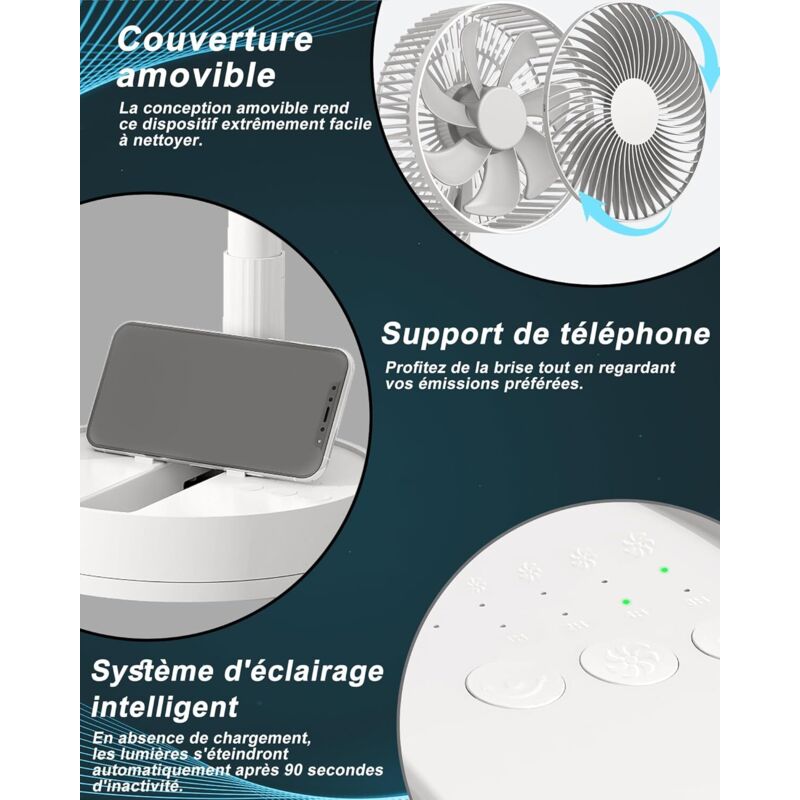 anysun Ventilatore da Collo, Ventilatore Portatile Ricaricabile e Senza mani, Batteria da 6000 mAh, 3 Velocità, Ventilatore Senza pale Regali per Uomini, Donne, Viaggi, Attività All'aperto