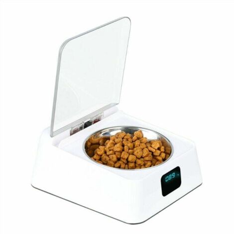 Ciotola con sensore a infrarossi da 330 ml, acciaio inossidabile, coperchio con apertura/chiusura automatica, con cavo di ricarica USB, riposo di 3-5 minuti, adatta per gatti e cani (1/3)