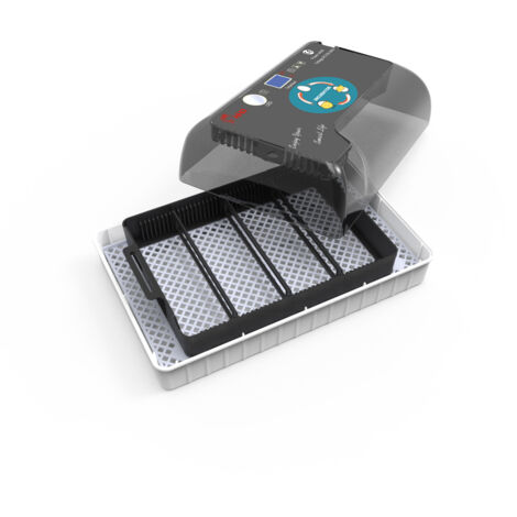 Incubatrice per uova trasparente, macchina per covare pollame digitale completamente automatica, controllo della temperatura e girauova automatico, candela a LED, mini incubatrice per polli, anatre e (1/5)
