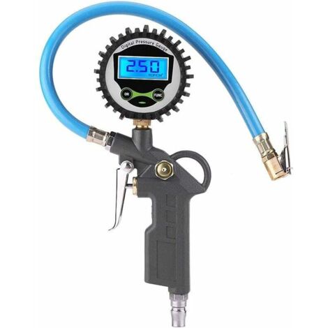 Manometro Digitale, Manometro LCD per Pneumatici Pistola di Gonfiaggio Manometro Digitale per Gonfiaggio Pneumatici con Tubo Flessibile per Camion Bici Auto (1/5)