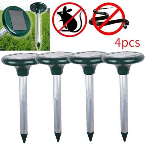 pezzi Repellente per talpe solare ad ultrasuoni, Repellente solare, Repellente per serpenti ad ultrasuoni, Impermeabile, Anti talpa, Ratto, Topo, Serpente (1/5)