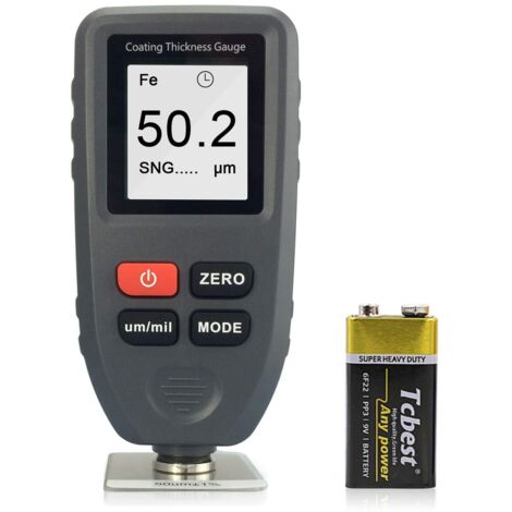 Misuratore di spessore della vernice Misuratore professionale del rivestimento per auto con sensore Fe e NF 2 in 1 automatico, campo di misurazione 0-1300um (0-51,2mil) per metalli Alluminio Acciaio A (1/5)