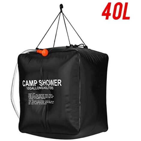 Borsa da doccia solare, Borsa da doccia da campeggio da 40 litri con tubo flessibile per doccia, Borsa da doccia solare da campeggio riscaldata ad energia solare portatile, Temperatura 45°C, per campe (1/5)