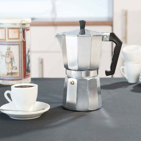 caffettiera per Moka in Acciaio Inossidabile da 8.3 Pollici,Pentola per Moka con beccuccio Singolo, caffettiera per caffè Italiana Fai-da-Te Portatile di Grande capacità, Tazza per caffè all'aperto p