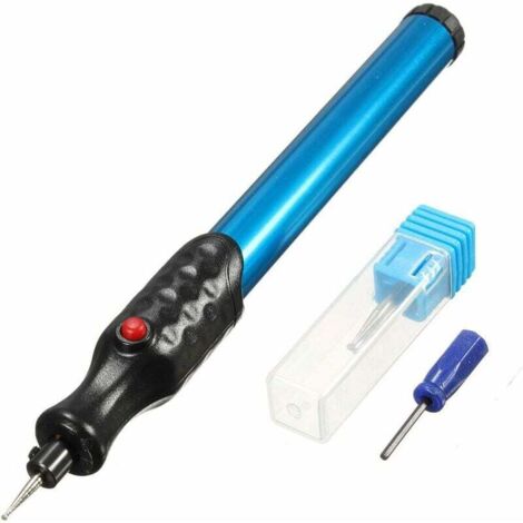 Penna per incisione elettrica Strumento per intaglio per incisione per cancelleria fai-da-te Scuola Gioielleria Gioielli Metallo Vetro Pietra Plastica Legno Pelle - (incisore a punta diamantata di pre (1/5)