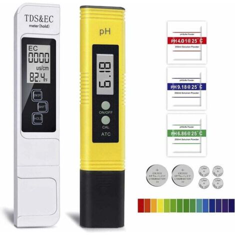 Tester della qualità dell'acqua Misuratore PH Misuratore elettronico della temperatura TDS e EC Calibrazione automatica TDS PH EC 4 in 1 Set di temperatura per piscina Acquario Sistema RO Lab (1/5)