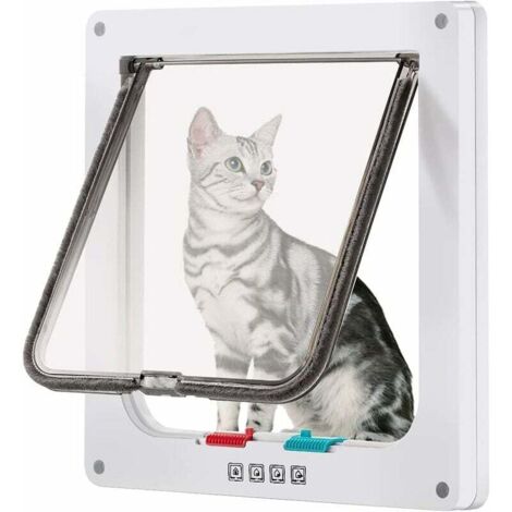 Grande porta per animali domestici (dimensioni esterne 27,94 cm x 24,89 cm), porta per gatti con serratura a 4 vie per finestre e porta scorrevole in vetro per cani di piccola taglia, circonferenza 63