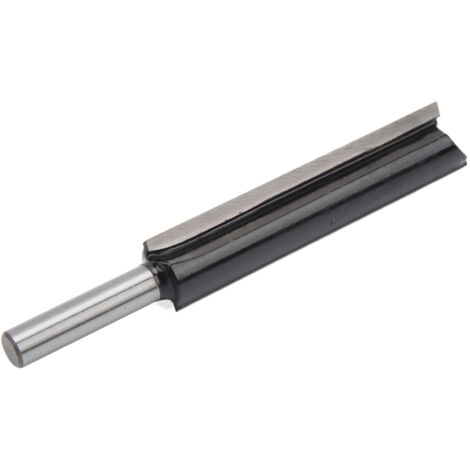 Punta per fresa diritta con gambo da 8 mm, scanalatura allungata in carburo cementato, morso per taglio dritto per la lavorazione del legno, nero