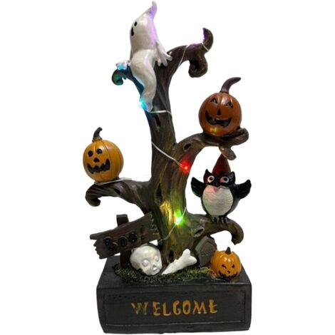 48 Mini Statuette Di Halloween In Resina, Set Decorazioni In Miniatura: Fantasmi, Zucca, Teschio, Pipistrello, Per Casa E Festa - 4