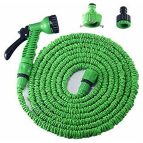 Tubo flessibile da giardino estensibile con ugello a spruzzo a 7 funzioni, tubo telescopico per annaffiare, tubo pieghevole per un facile stoccaggio a casa (estensione di 7,5 m/25 piedi) (1/4)