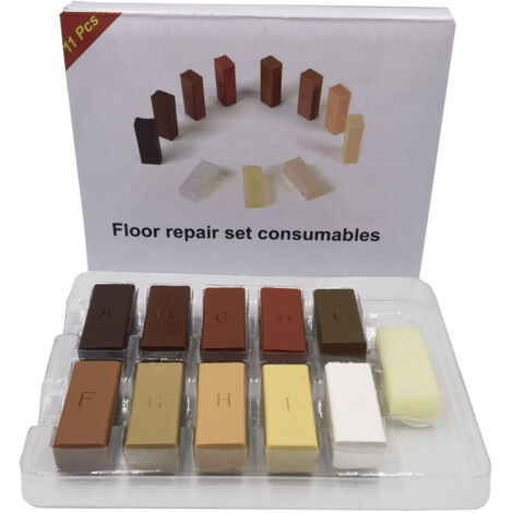 Kit di riparazione per laminato Sistema di cera Pavimento Piano di lavoro Alloggiamento resistente Trucioli Graffi Strumento di riparazione Kit di utensili manuali per riparazione, Set C