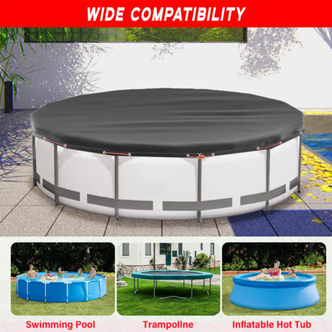 Copertura per mobili da giardino da 12 piedi, rivestimento in argento 210d, impermeabile e antipolvere, copertura per piscina rotonda con sabbia, copertura per trampolino, copertura per piscina rotond (1/5)