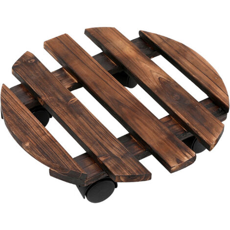 Supporto per piante su ruote, supporto per vasi da fiori su ruote, supporto per piante da esterno, vassoio per piante su ruote, base per vasi da fiori in legno massiccio su ruote, capacità di carico 8 (1/5)