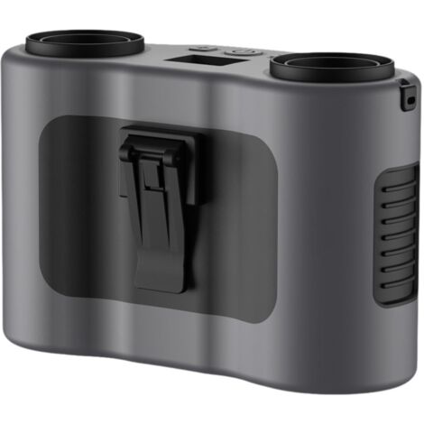 Ventilatore portatile USB da collo con clip per vita, 5x22x34 pollici, regolabile a 5 livelli per lavorare all'aperto, grigio (1/5)