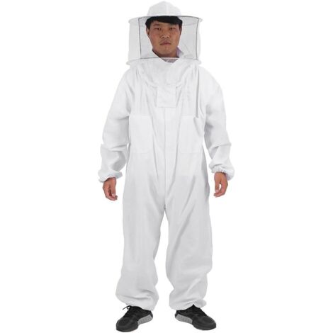 Abbigliamento per apicoltori Attrezzatura protettiva professionale per apicoltori con velo Protezione completa per apicoltori Apicoltori - Bianco L XL XXL (XL)