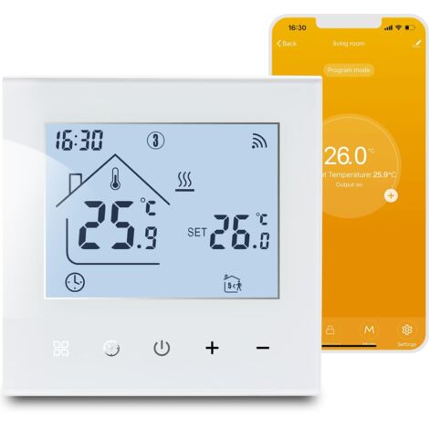 URPIZY TUYA WiFi Termostato Bianco - Termostato Intelligente