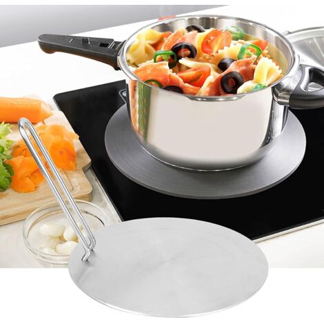 Adattatore convertitore per piano cottura a induzione con diffusore di calore in acciaio inossidabile per piano cottura a gas elettrico (20 cm) (1/5)