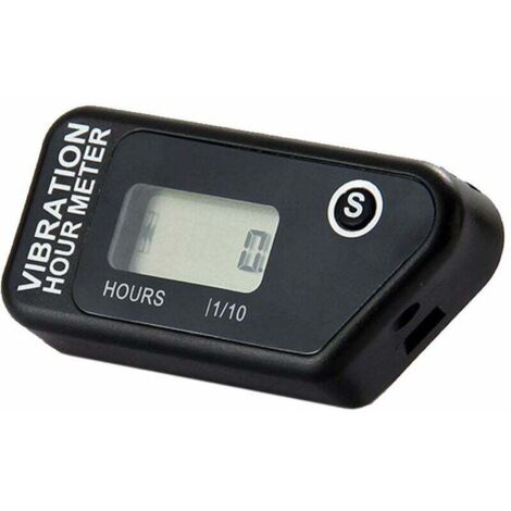 Contaore digitale a vibrazione completamente impermeabile, contaore a vibrazione ripristinabile, wireless per tutte le macchine vibranti, motoslitte, quad (nero) (1/5)
