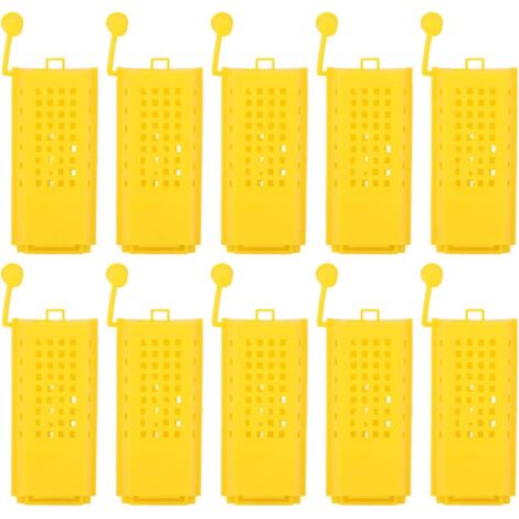Set di 10 gabbie per api regine, kit di tazze di alimentazione in plastica per apicoltura, marcatore per gabbie per api regine, rullo di trasporto, trappola per insetti, scatola per insetti, attrezzi  (1/5)