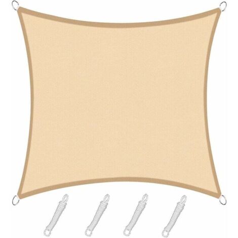 Vela ombreggiante quadrata rettangolare 3x3m colore sabbia, tela impermeabile protezione raggi UV 95%, per esterni, giardino e terrazza, piscina (1/5)