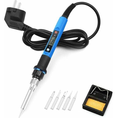 Kit Saldatore, Toolour 80W 220V Strumento per Saldatore a Temperatura Regolabile a Riscaldamento Rapido con 180℃480℃, Display LED Digitale, Punte di Saldatura