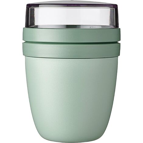 Ciotola per muesli da asporto, 2 pezzi - Pratica come contenitore per yogurt e muesli - Scomparti separati - Adatta a congelatore, microonde e lavastoviglie - 500 ml + 200 ml - Nordic Sage (1/5)