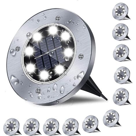 ZVD-Luci solari da giardino per esterni, confezione da 12 luci LED a
